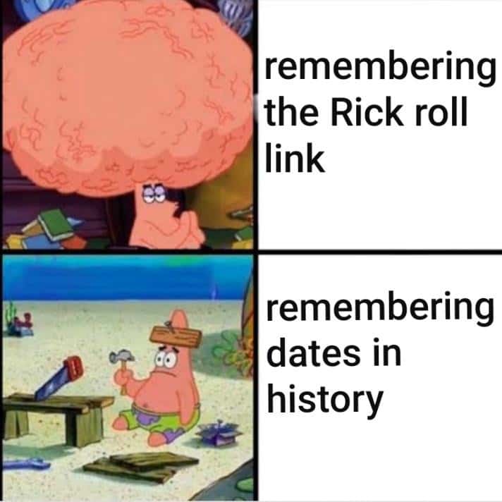 Patrick Star Meme: Rick Roll Vs School Memory Patrick Star Meme: Rick Roll Vs School Memory