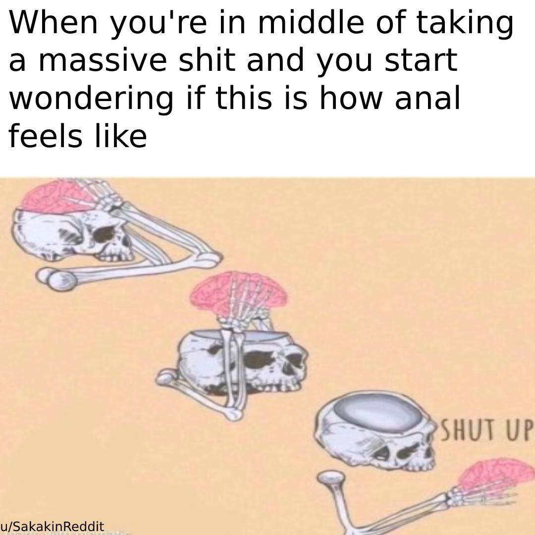 Shut Up Brain: Hilarious bathroom meme brain intrusive thought Shut Up Brain: Hilarious bathroom meme brain intrusive thought