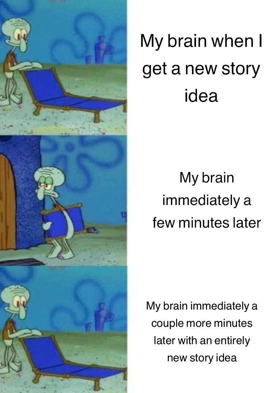 Squidward On a Chair: Story Idea Hype vs New Idea Meme