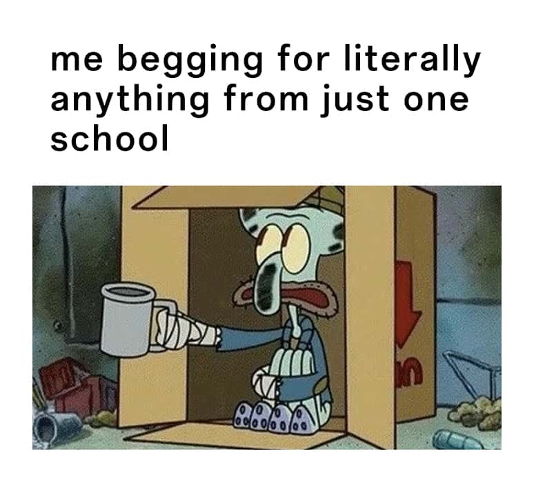 Squidward Spare Change: College Application Struggle