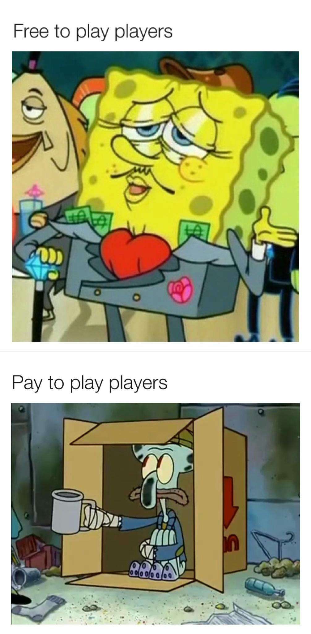 Squidward Spare Change: Pay To Play Players Struggle