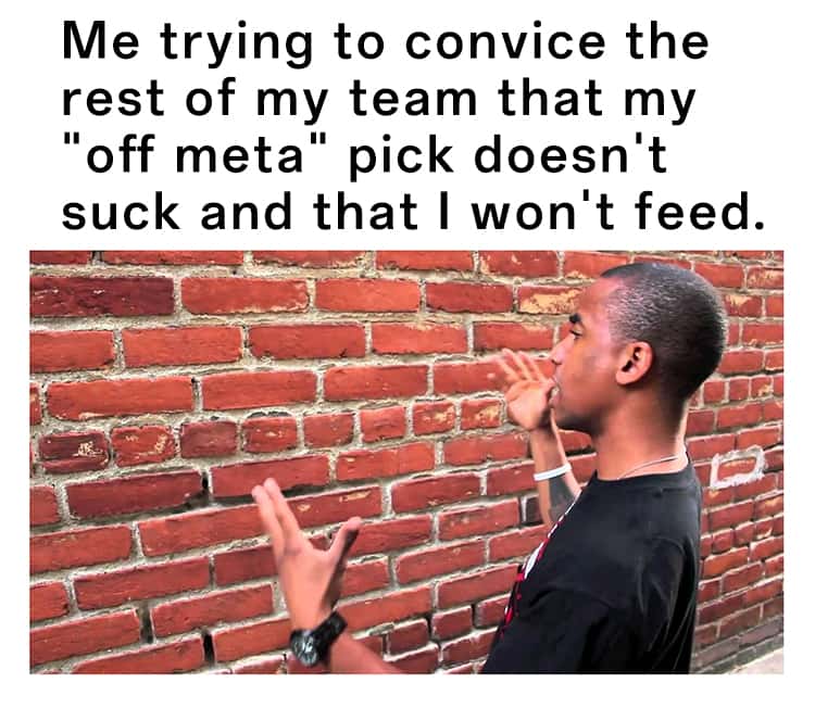 Talking to a brick wall: Frustrated trying to convince team my pick is good meme Talking to a brick wall: Frustrated trying to convince team my pick is good meme