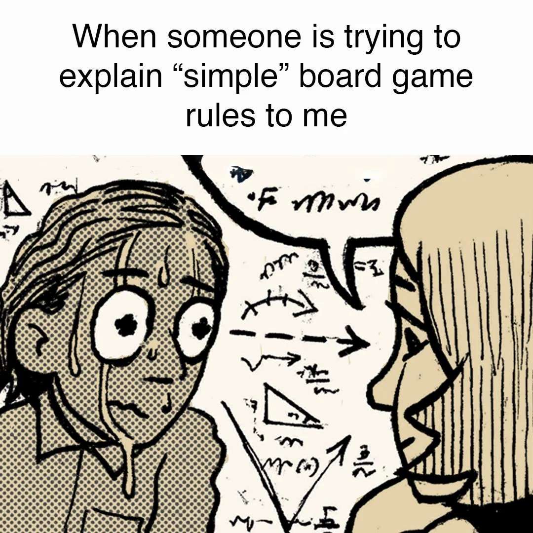Funny meme about people explaining board games like rocket science