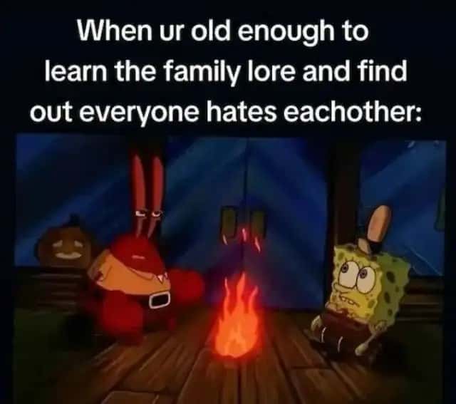 Funny SpongeBob Meme About Family Drama