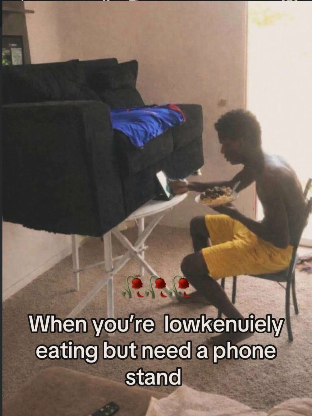 Daily Meme: Lowkey Eating With DIY Phone Stand