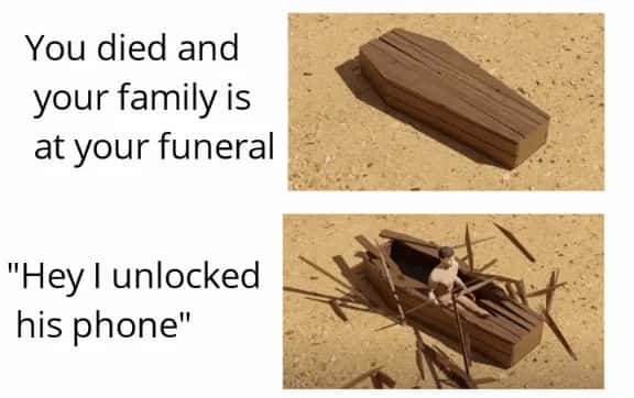 Funeral family hears unlocked phone meme