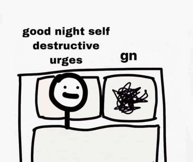 Wholesome goodnight to bad urges meme