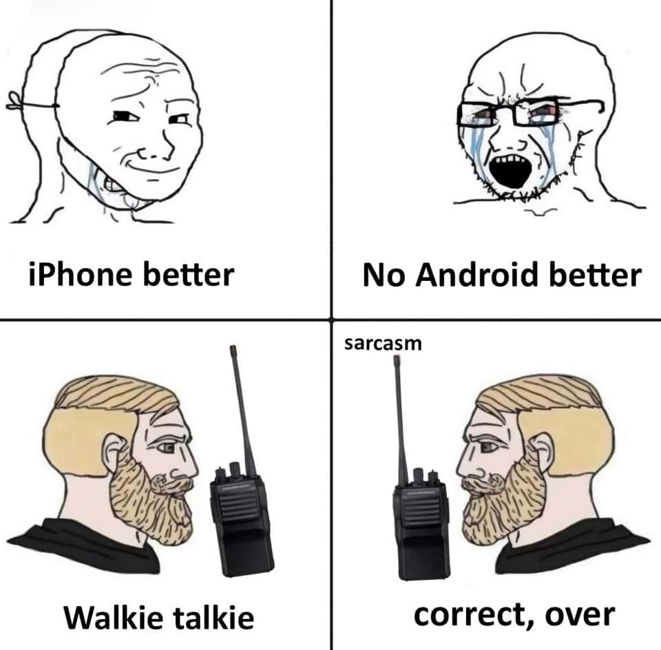 Funny iPhone vs Android Walkie Talkie Meme
