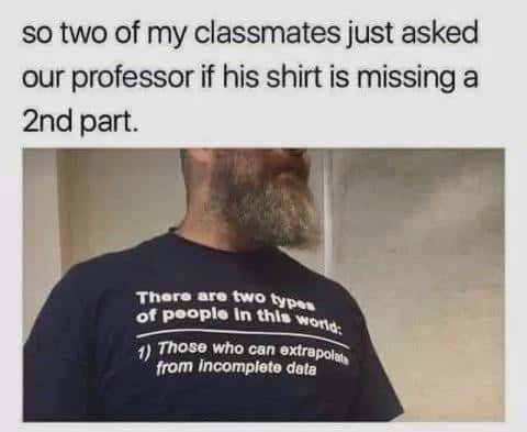 Professor Shirt Meme: Two Types of People Joke