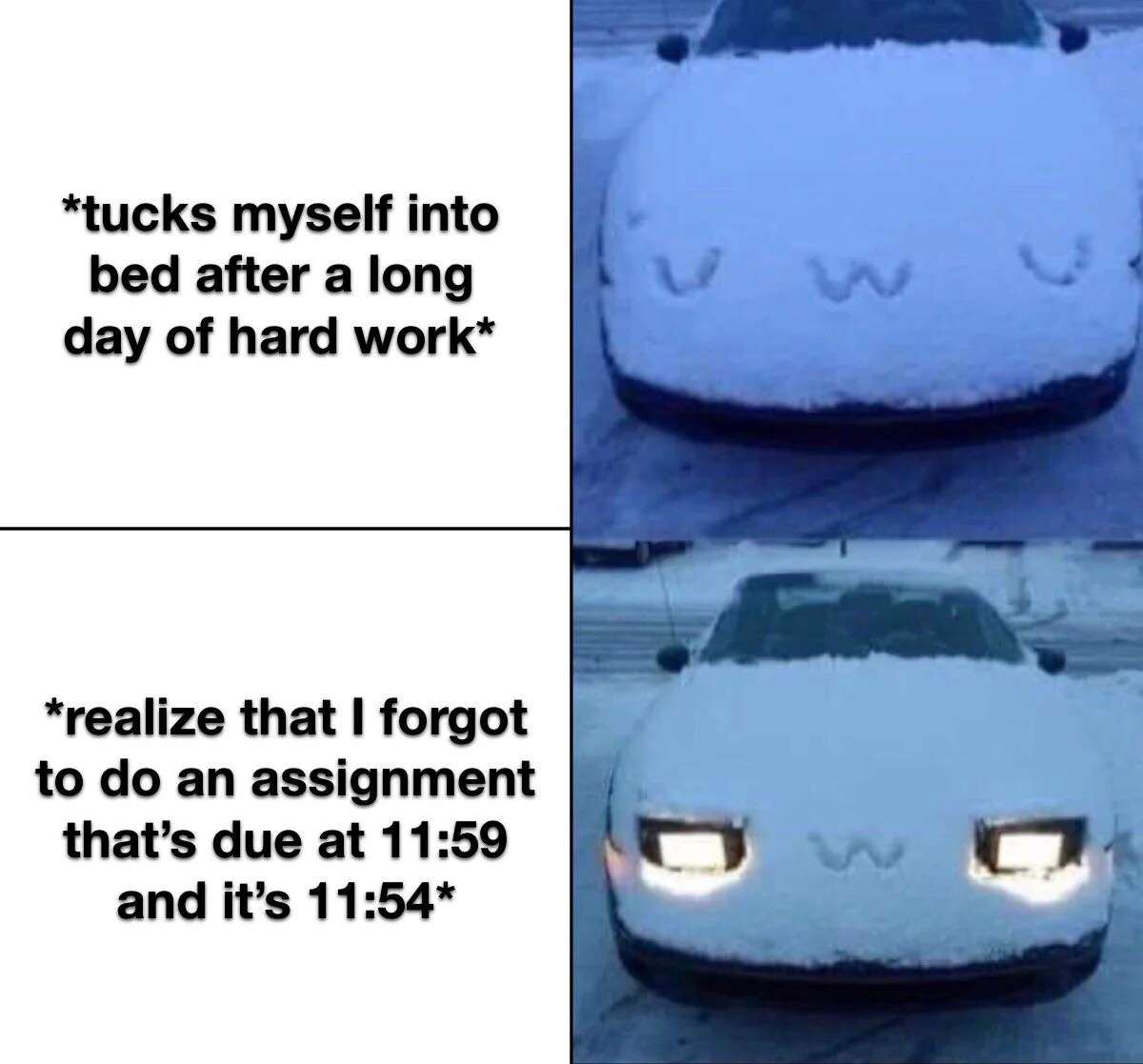Hilarious Last Minute Assignment Panic Meme