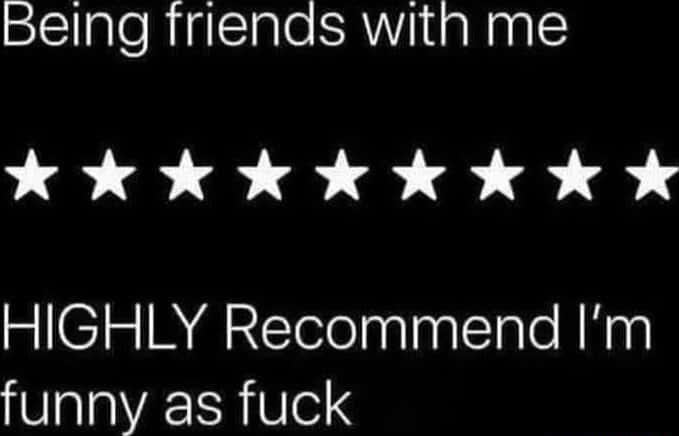 9 Star friend review meme highly recommend being friends with funny person