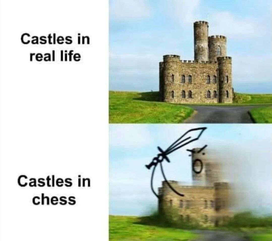 Castle meme castles in chess charging into battle
