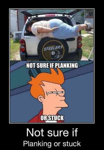 Futurama fry suspicious meme planking or stuck in car