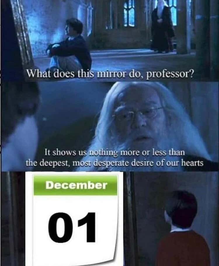 Harry Potter mirror of erised meme December 1st