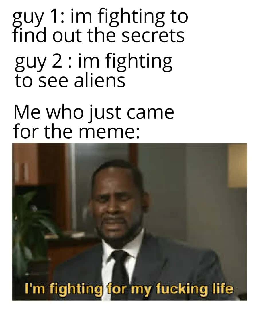 R kelly fighting for my life meme about being here for the meme