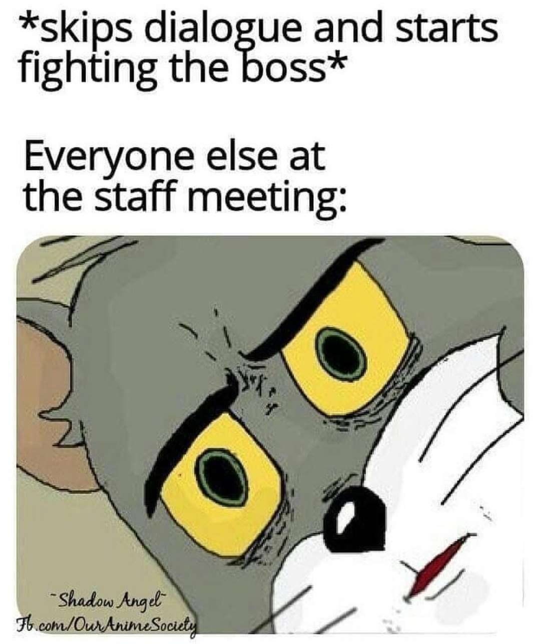 Unsettled tom meme skips dialogue at staff meeting Unsettled tom meme skips dialogue at staff meeting