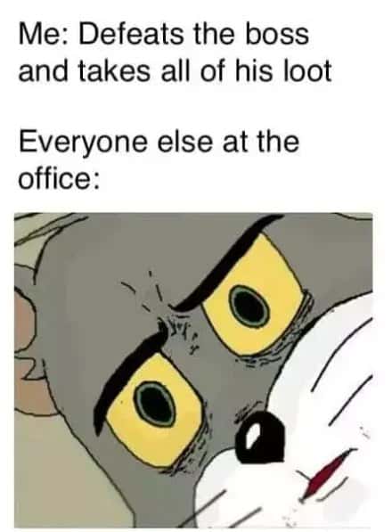 Unsettled tom meme defeats the boss at the office Unsettled tom meme defeats the boss at the office