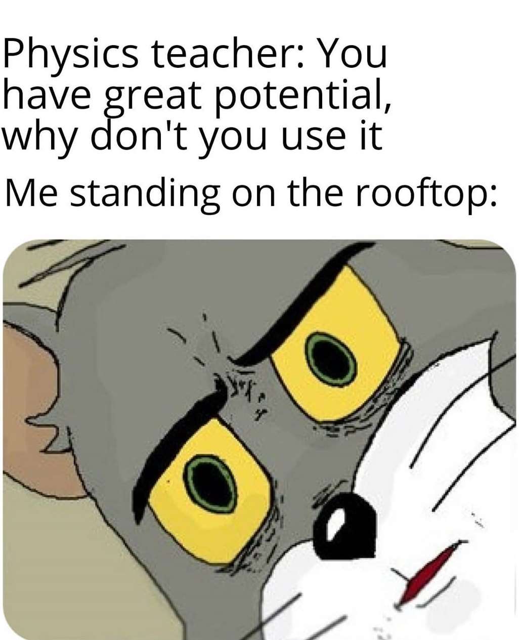 Unsettled tom meme rooftop potential joke context Unsettled tom meme rooftop potential joke context