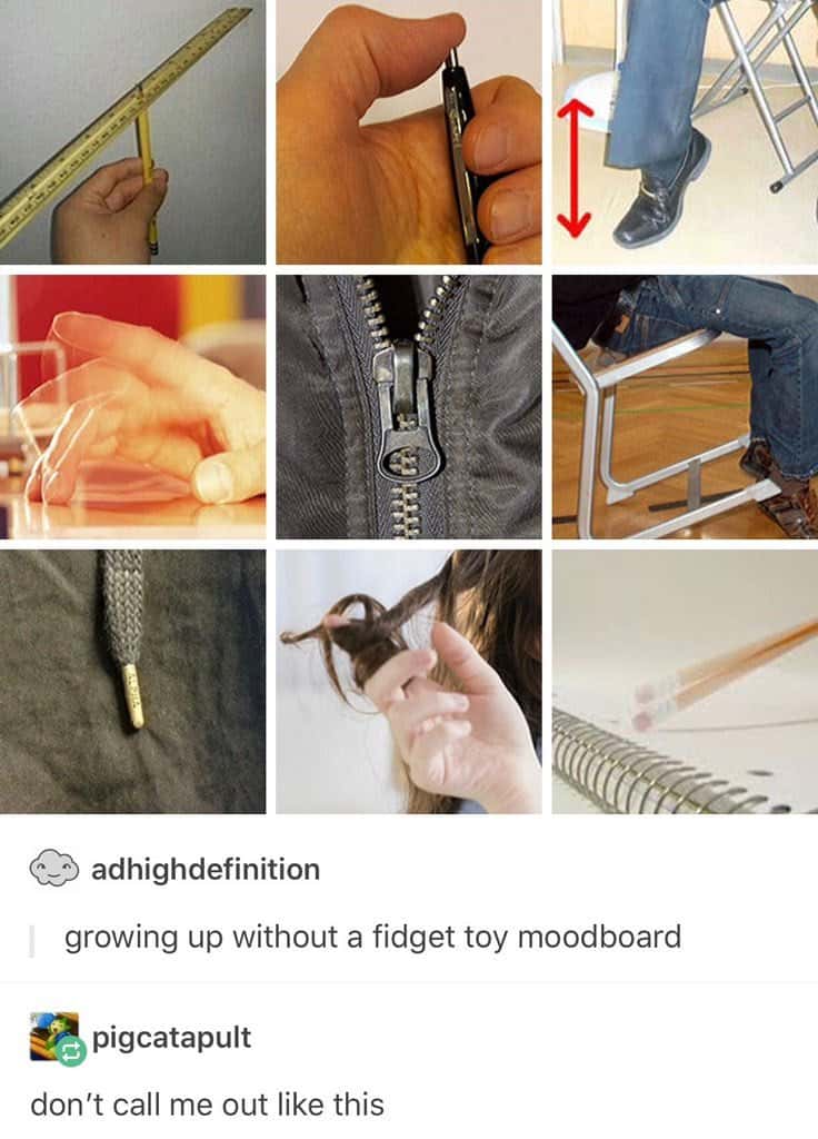 90s 00s kids meme fidgeting with random everyday items before fidget toys existed