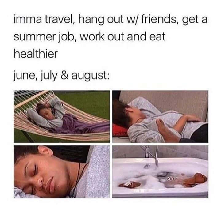 Rihanna meme summer plans turn into sleeping all day