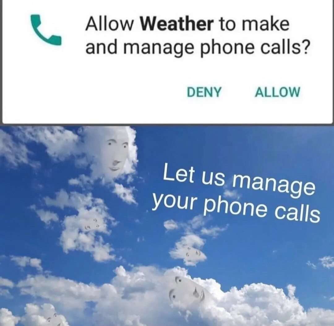Weather cloud meme asking to manage your phone calls