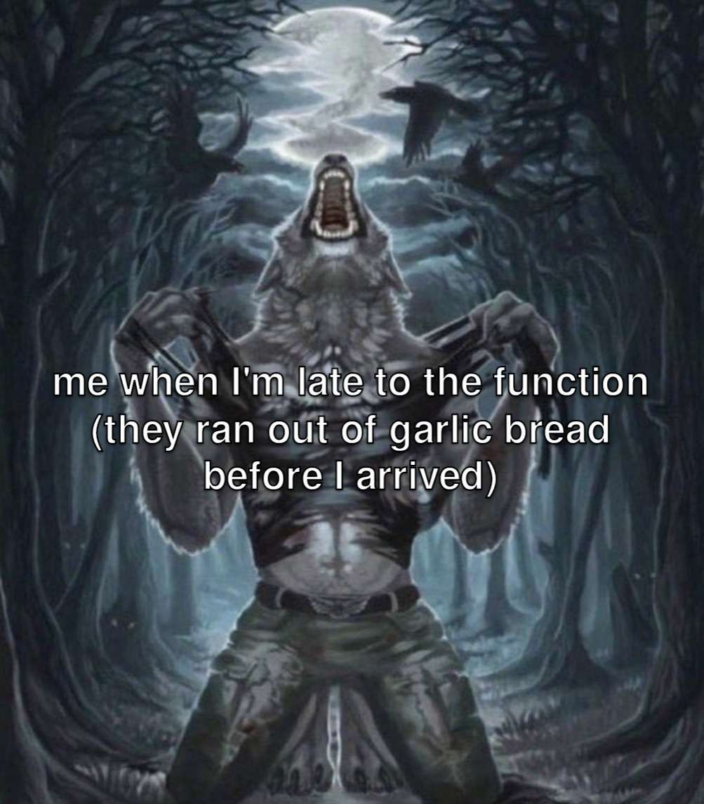 Alpha wolf meme furious over missing garlic bread