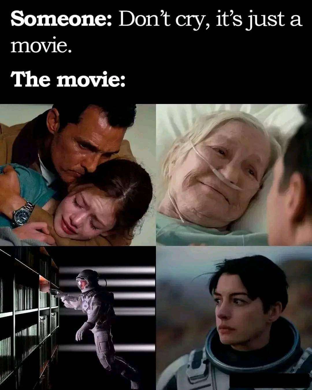 Interstellar meme making people cry when told it's just a movie