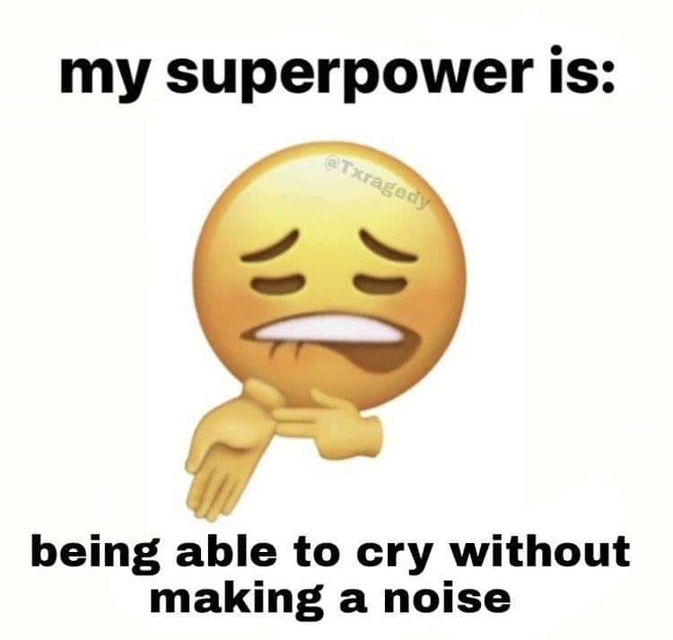 Emoji meme sad dabbing emoji reveals its superpower of silent crying