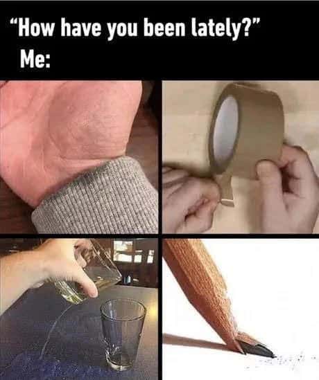 Visual pun meme answers how are you