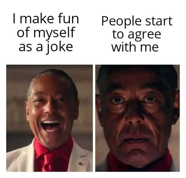 Gus fring meme shocked after people agree with his self joke