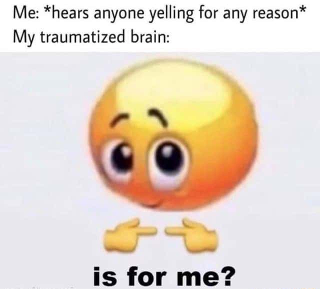 Is for me emoji meme shy wide eyed emoji thinks every random yell is for them