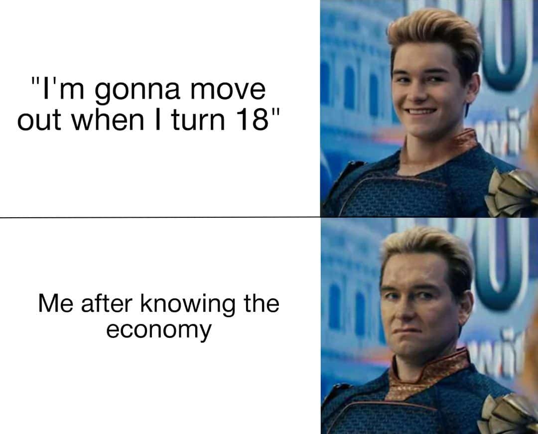 Homelander meme gives up moving out at 18 amid bad economy