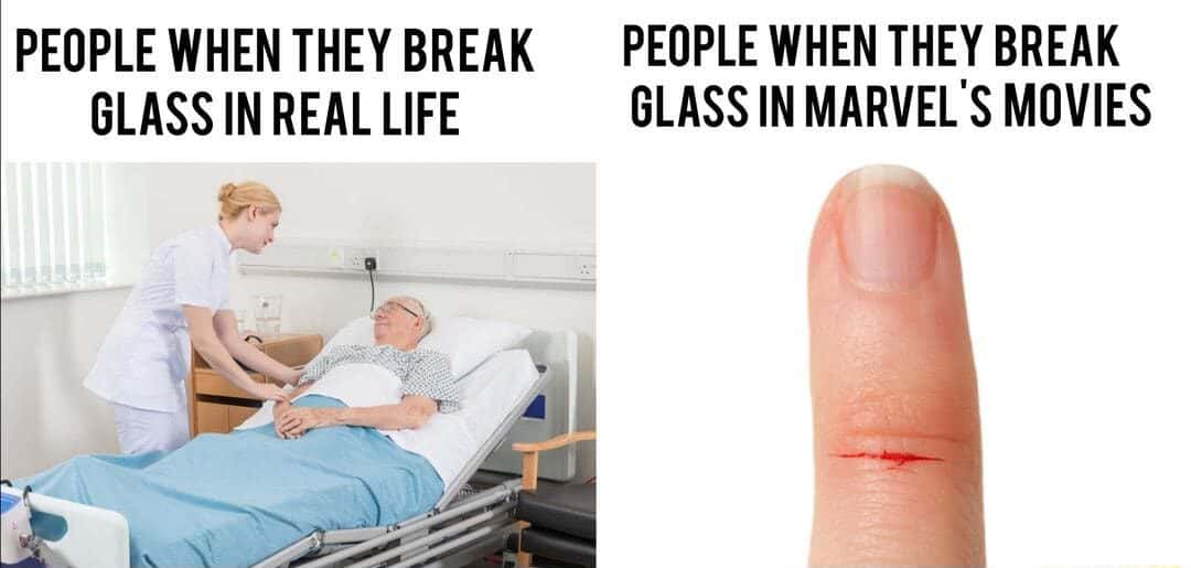 Old man meme break glass vs marvel tiny cut