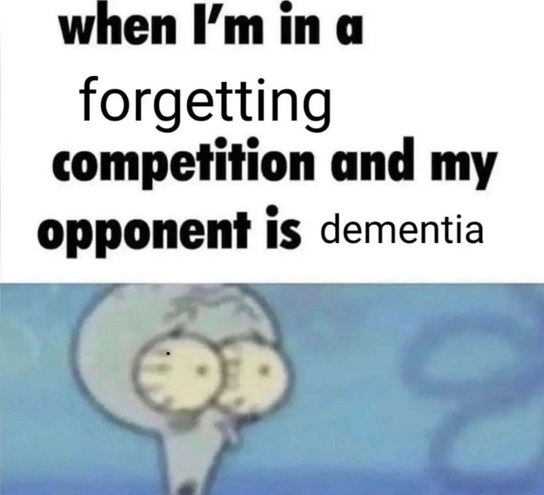 Scaredward meme competing against opponent with dementia