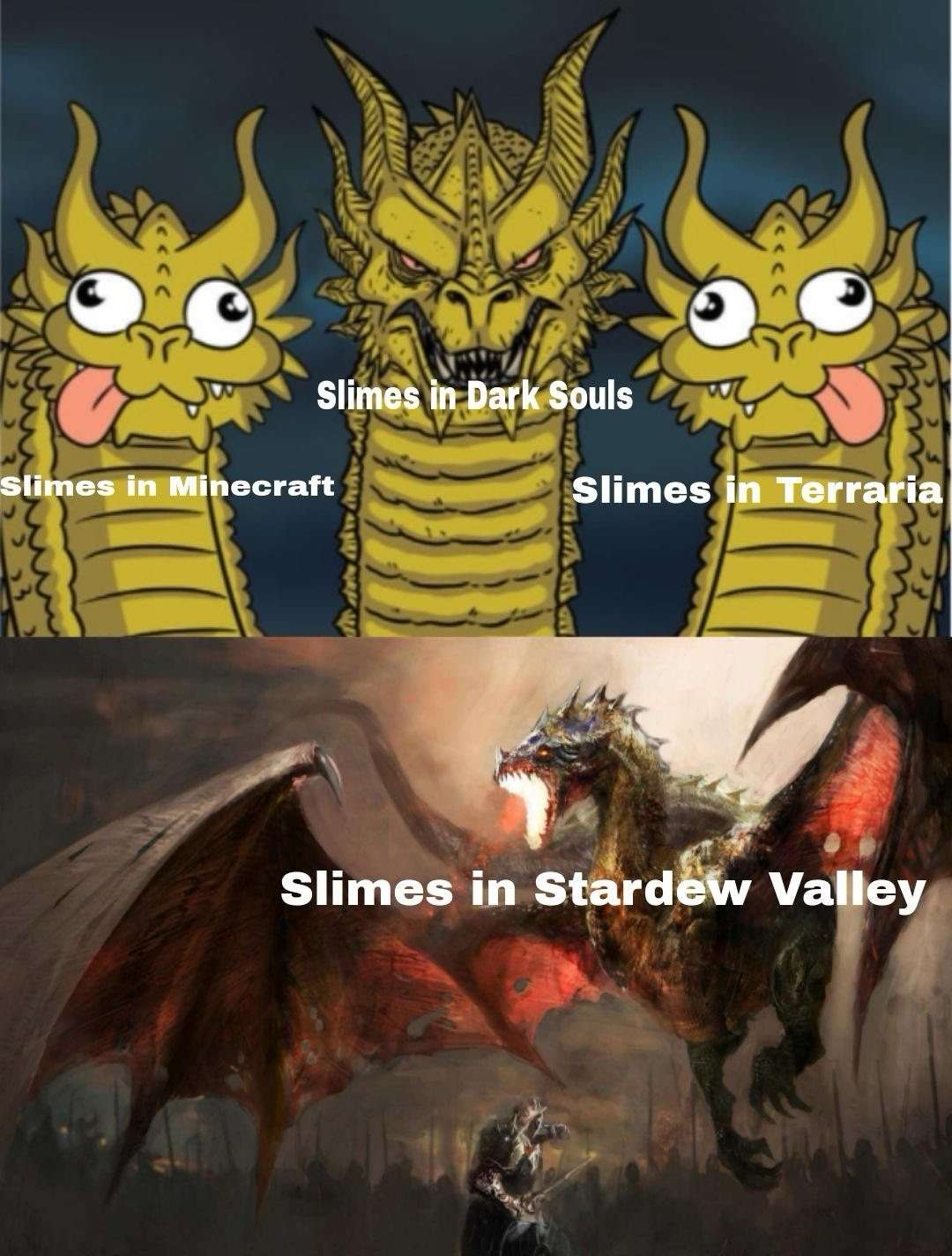 Game slimes meme vary across games