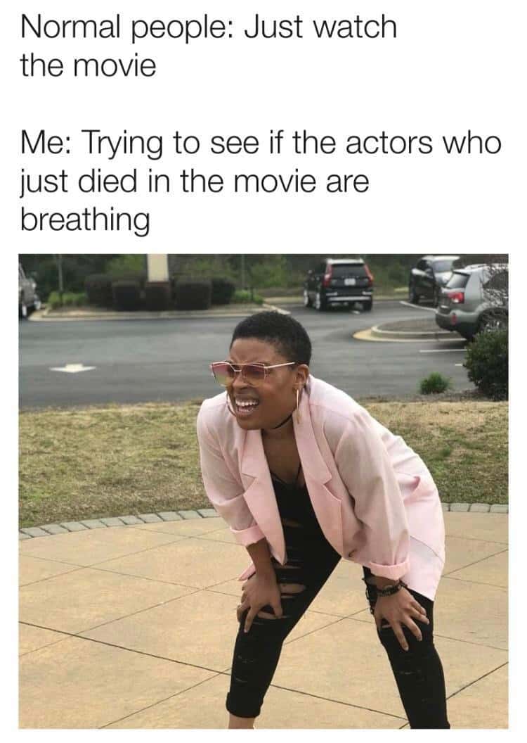 Squinting woman meme overanalyzing actors in movies