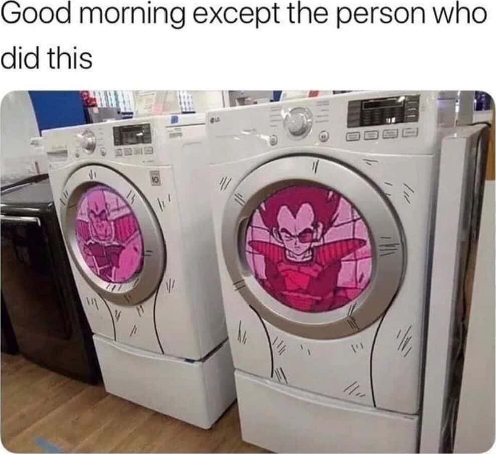 Vegeta washer meme drawn as saiyan