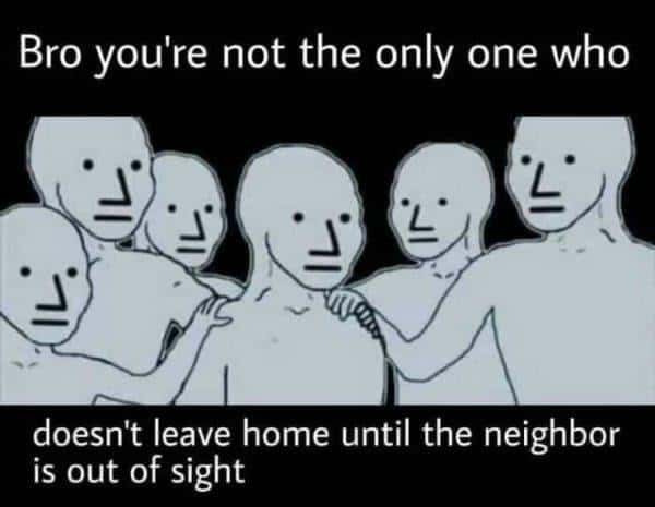 NPC Wojak group hand on shoulder comforting meme validates your awkward social quirk