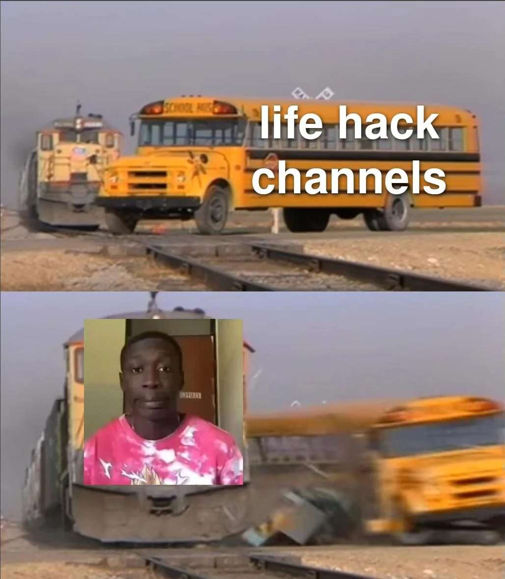 Khaby lame meme watches life hack channels get hit by train