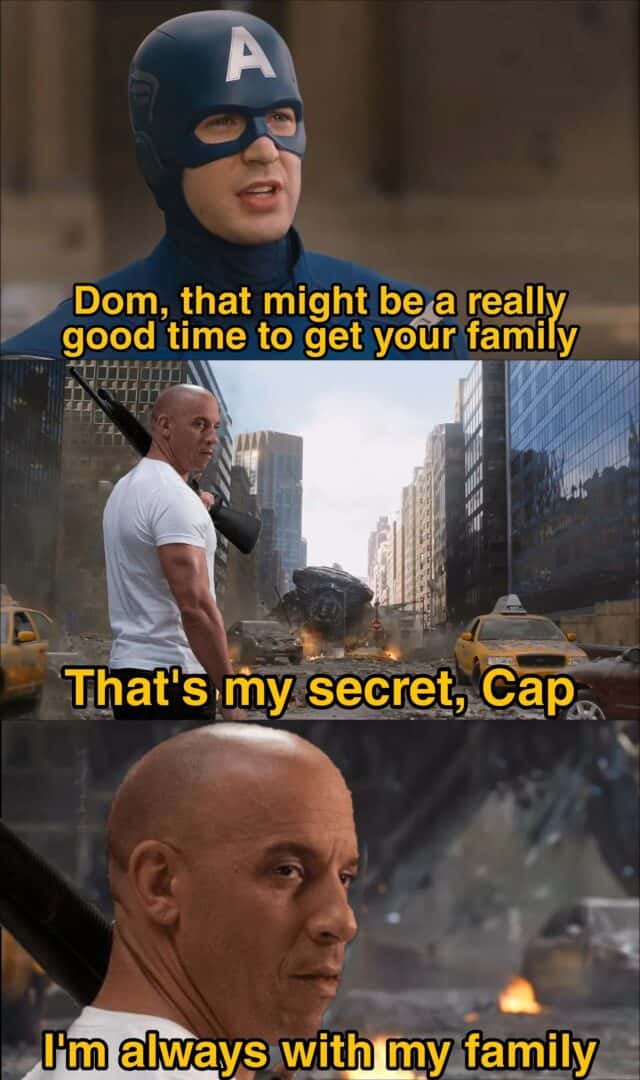 Dom Toretto meme tells Captain America he is always with his family