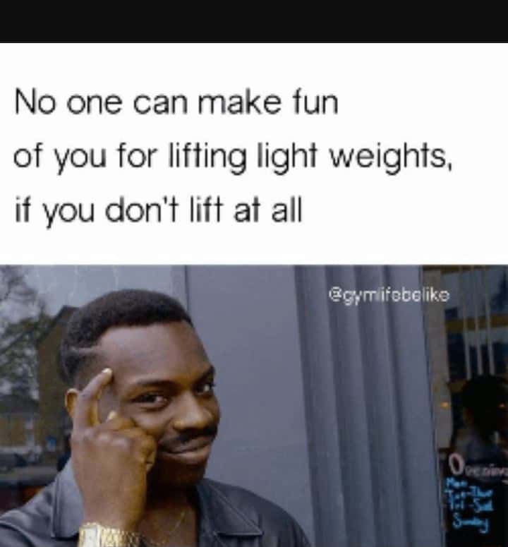 Thinking black guy meme skips lifting to avoid gym mockery