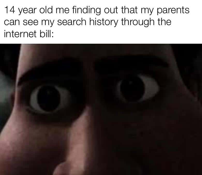 Stunned staring meme finding parents see search history through internet bill Stunned staring meme finding parents see search history through internet bill