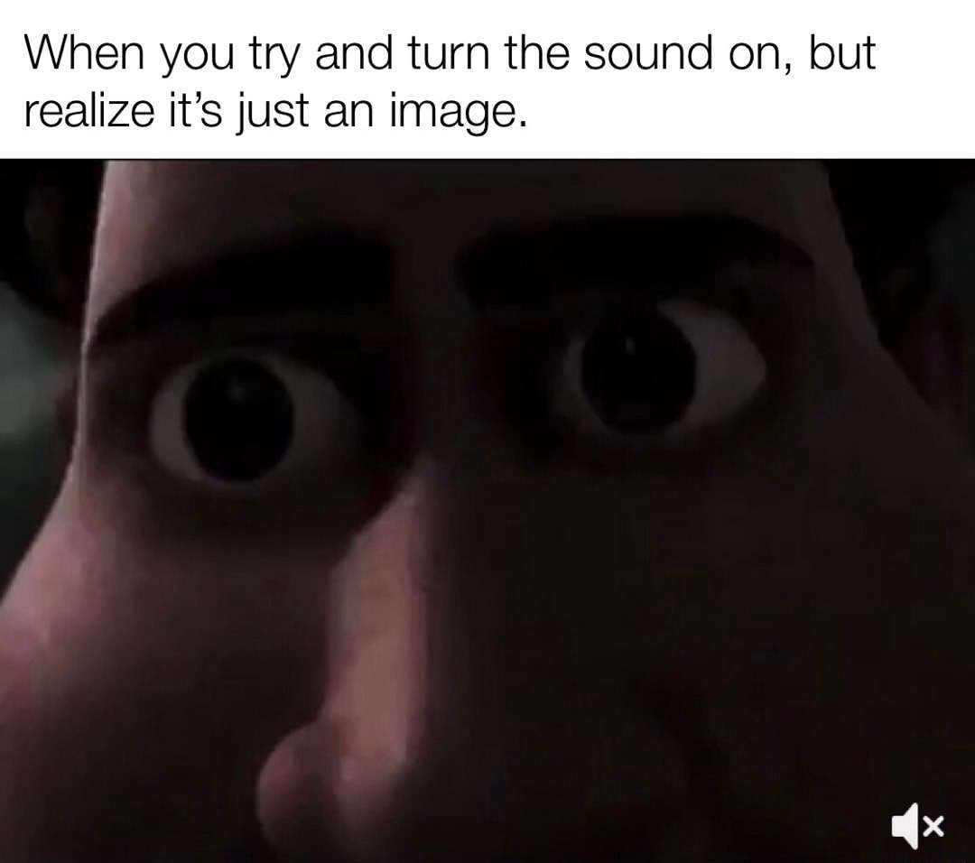 Wide eyed staring meme trying to unmute still image Wide eyed staring meme trying to unmute still image
