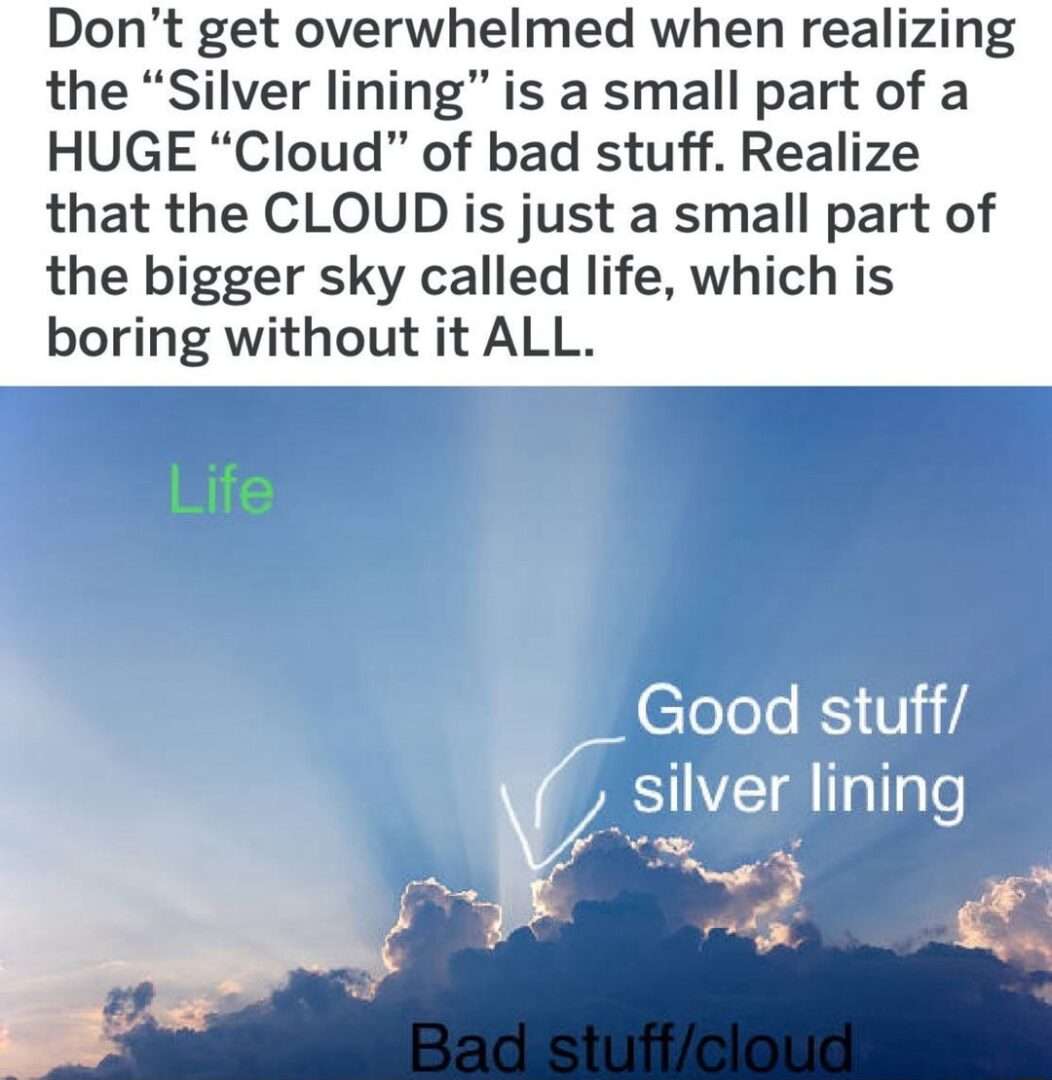 Silver lining meme shows life view
