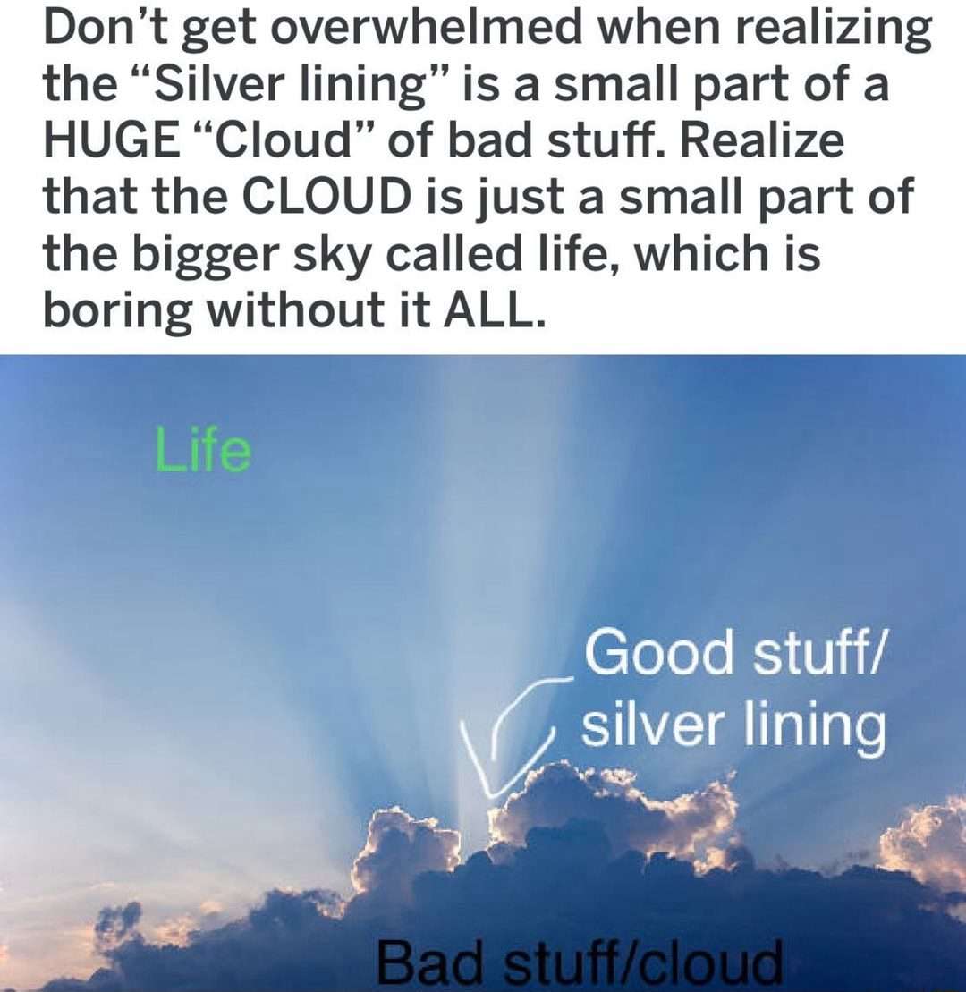 Silver lining meme shows life view