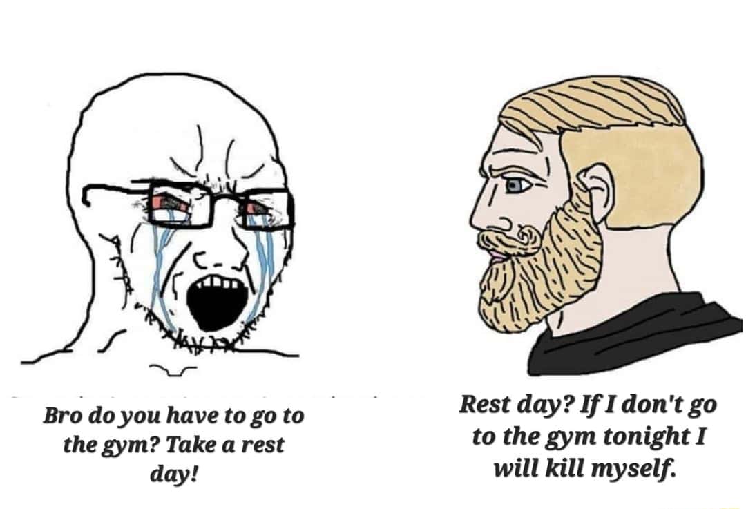 Yelling and crying man meme obsessed gym fanatic dialogue