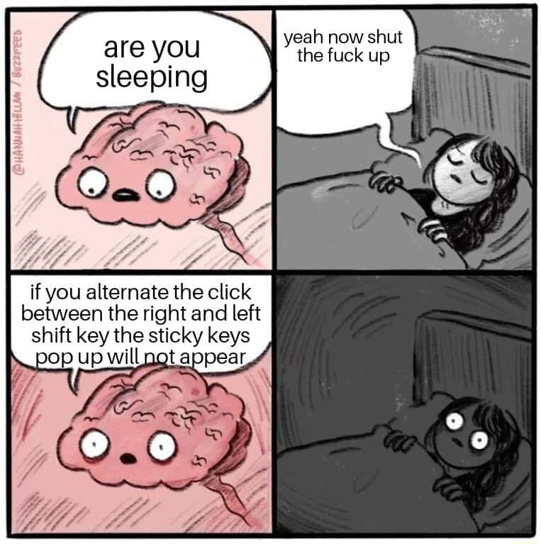 Brain before sleep meme brain brings random tech facts at bedtime