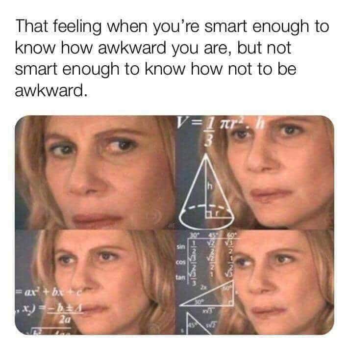 Confused math lady meme can't stop feeling awkward