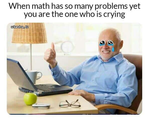 Harold thumbs up meme crying at too many math problems Harold thumbs up meme crying at too many math problems