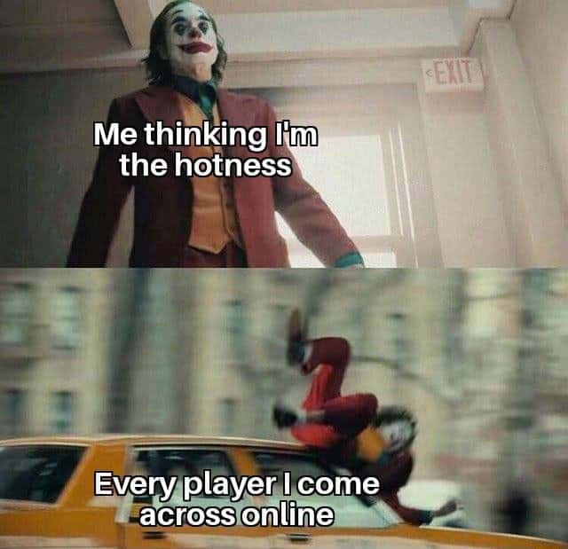 Joker gets hit by a car meme owned by random online players